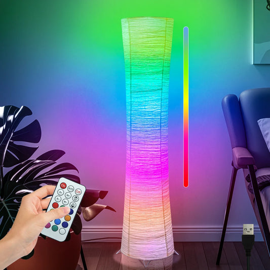 Paper Floor lamp, RGB color-changing LED with remote control