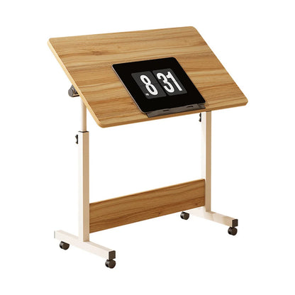 Small Mobile Stand Up adjustable height Desk With Wheels, Home Office Computer Workstation