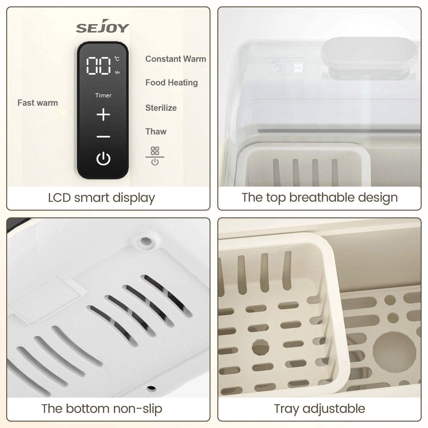 Double Baby Bottle Warmer LCD Display, Steam Sterilizer