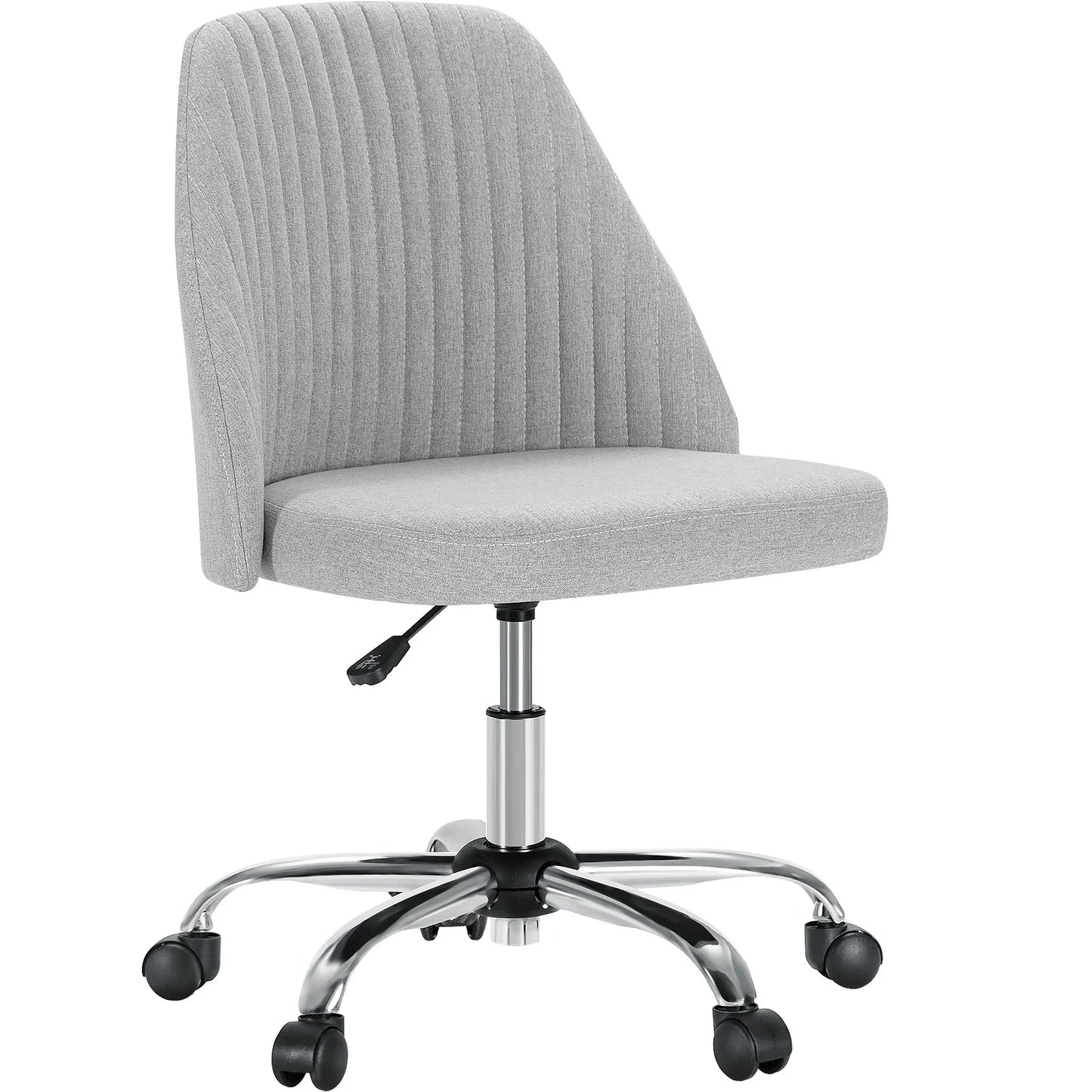Armless Small Desk Office Chair with Modern Fabric and Wheels