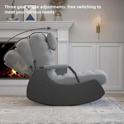 Nursery Rocking Chairs with Soft Seat and Headrest with Side Pocket