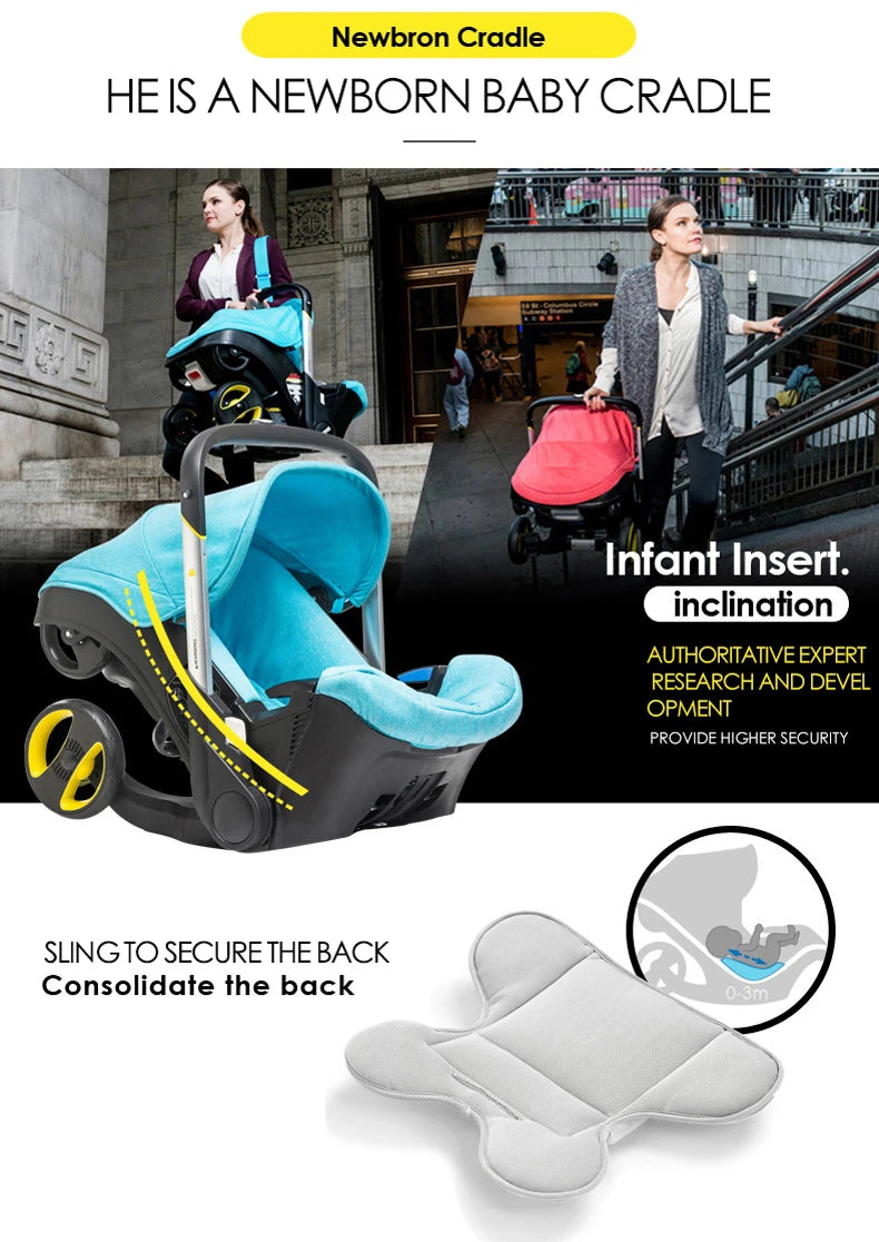 Lightweight Stroller Baby Carriage 4 in 1 Safety Travel System High Quality