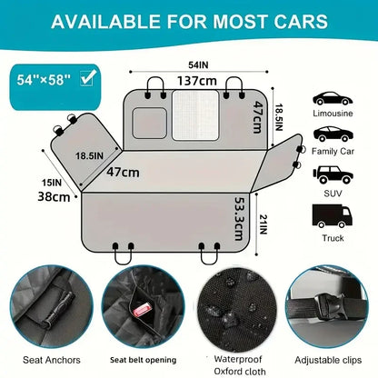 Dog Durable Soft Back Seat Cover 100% Waterproof for Cars Truck