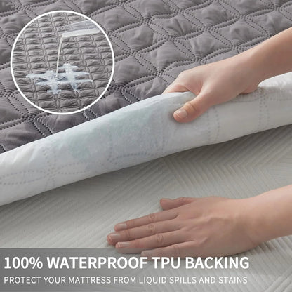 Noiseless Waterproof Mattress Pad with Deep Pocket, Washable