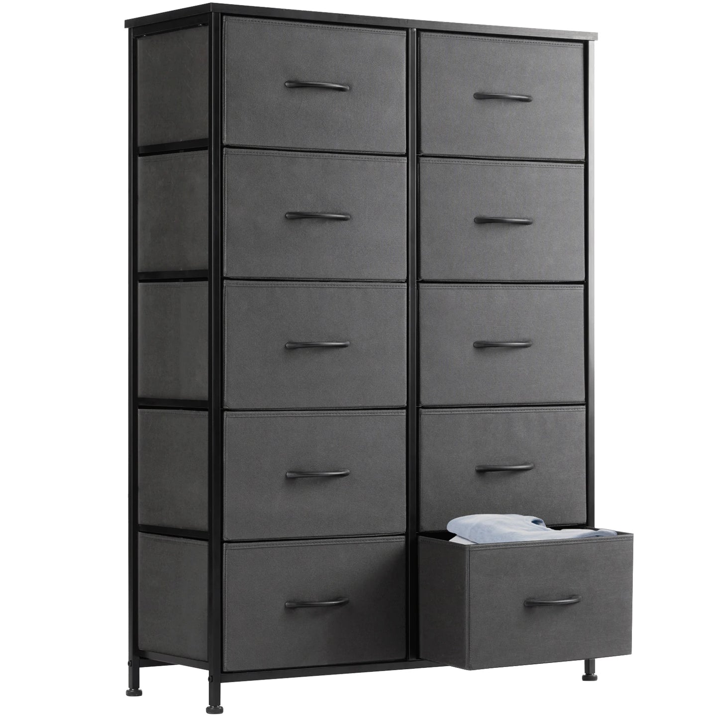 Bedside Table For Bedroom With 10 Fabric Drawers Wardrobe