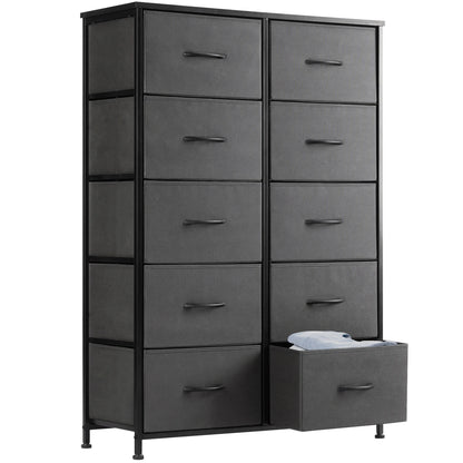 Bedside Table For Bedroom With 10 Fabric Drawers Wardrobe