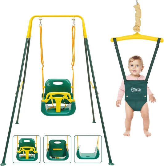 Heavy Duty Kids Swing & Bouncer with 4 Sandbags