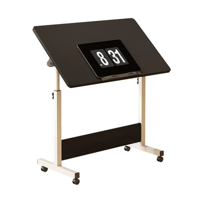 Small Mobile Stand Up adjustable height Desk With Wheels, Home Office Computer Workstation