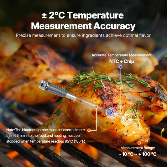 Wireless Bluetooth Meat Thermometer Digital Rechargeable