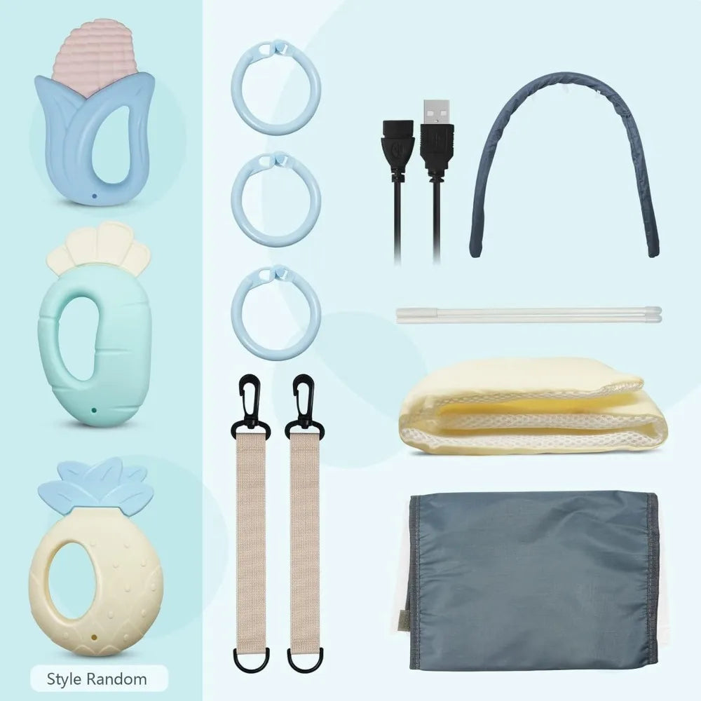 Diaper Bag Backpack with Changing Station, insulated pocket for bottles and bed for baby napping. Large Capacity