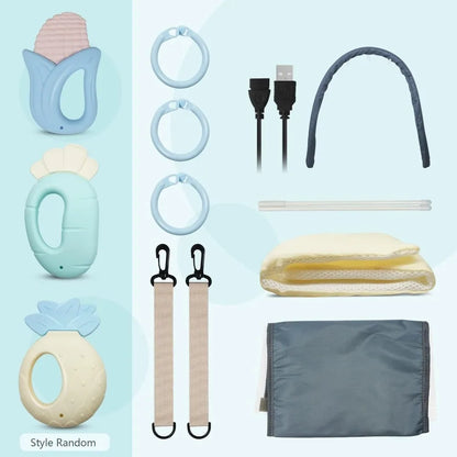 Diaper Bag Backpack with Changing Station, insulated pocket for bottles and bed for baby napping. Large Capacity