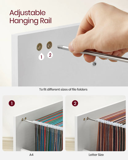 2-Drawer File Cabinet, Filing Cabinet for Home Office, Small Rolling File Cabinet, Printer Stand