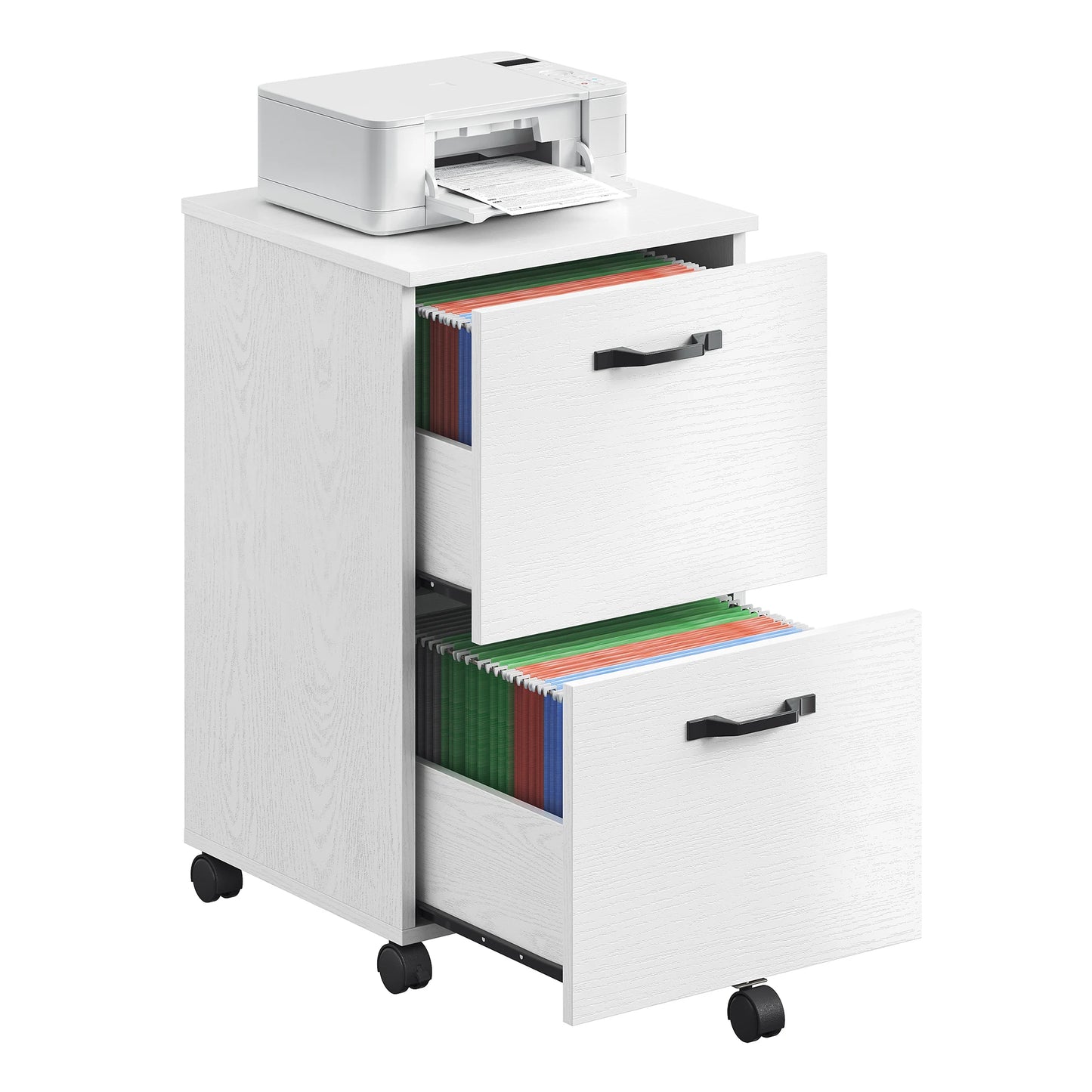 2-Drawer File Cabinet, Filing Cabinet for Home Office, Small Rolling File Cabinet, Printer Stand