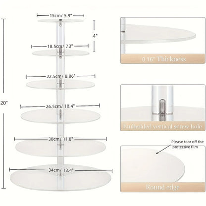 Acrylic 6-layer Cake Rack For Party, Holidays