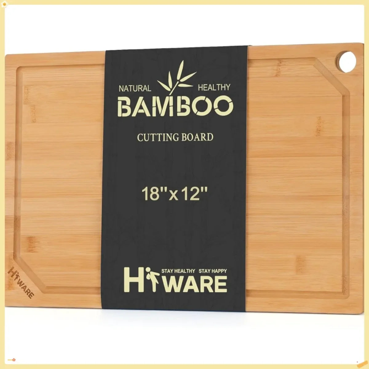 Extra Large 100% Organic Bamboo Cutting Board for Kitchen. Heavy Duty Wood Board with Juice Groove – Safe for Cutting Meat