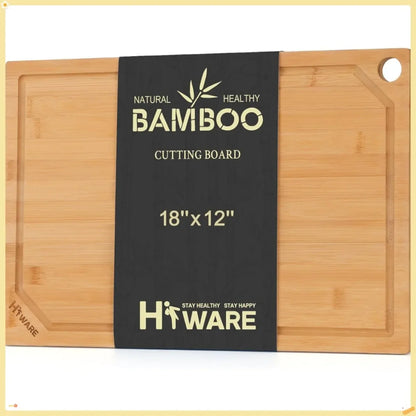 Extra Large 100% Organic Bamboo Cutting Board for Kitchen. Heavy Duty Wood Board with Juice Groove – Safe for Cutting Meat